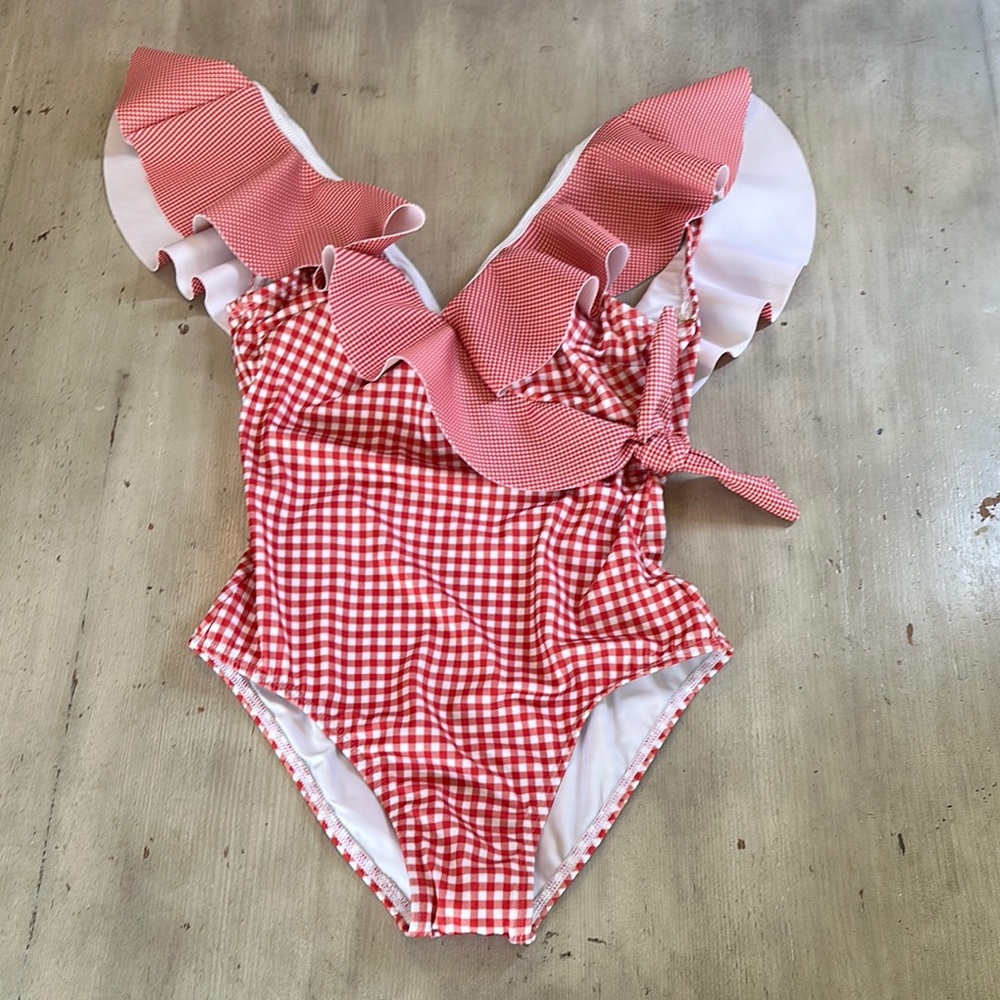 Minnow Red Gingham One Piece